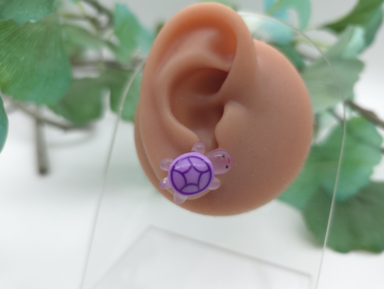 Preview: Mini Schildkröten Ohrstecker bunt